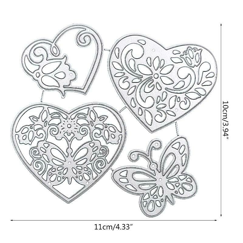 Heart Butterfly Metal Cutting Dies Stencil DIY Scrapbooking Album Paper Template