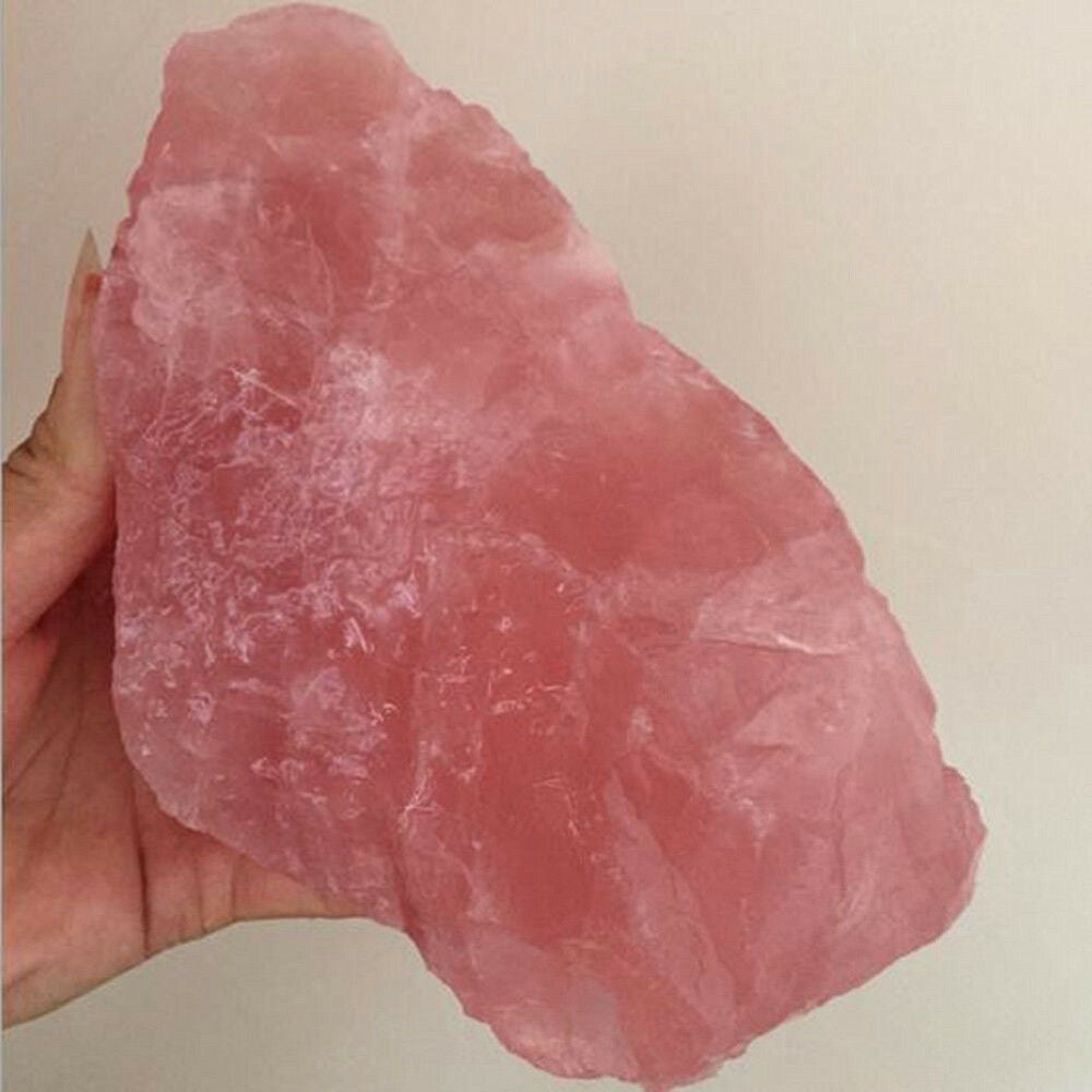 Natural Pink Rose Quartz Crystal Stone Rock Mineral Specimen Healing Collectible