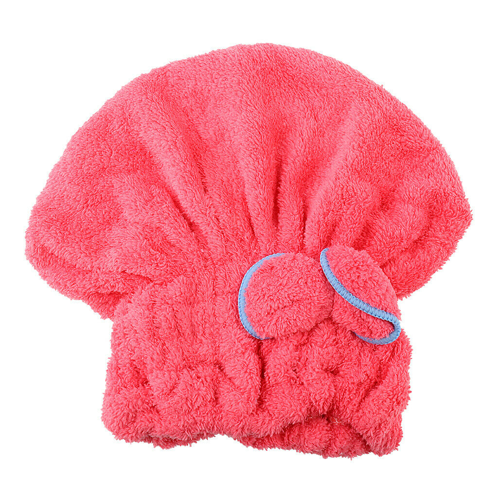 Dry Hair Hat Microfiber Hair Turban Quickly Shower Bath Caps Wrapped Red