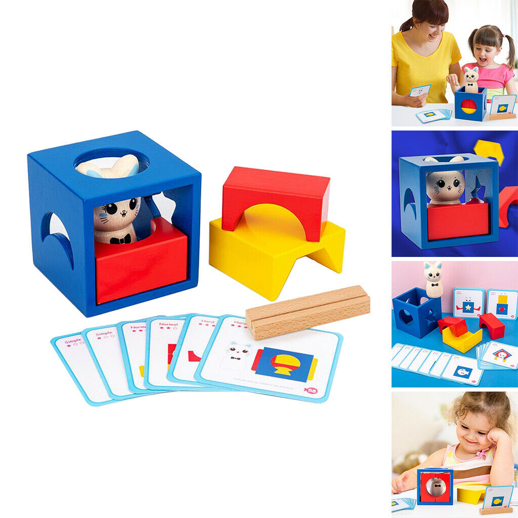 Wooden Kitten Adventure Game Toys Matching Game for Kids Early Development