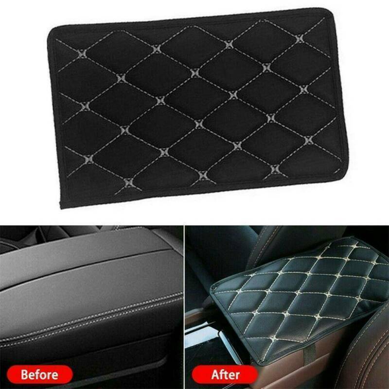 UK-Car Leather Armrest Pad Cover Auto Center Console Box Cushion Mat Accessories