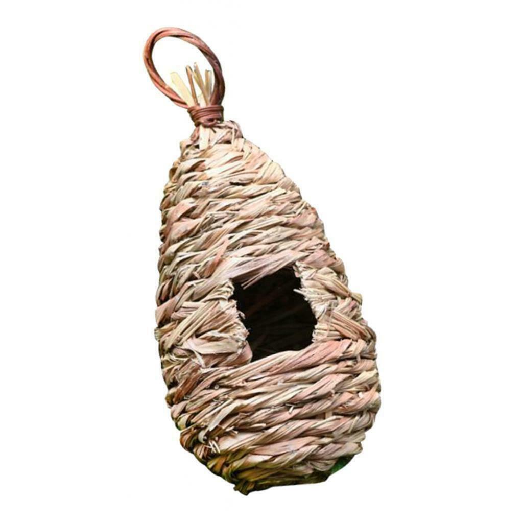 4Pcs Hibiscus Grass Hanging Birdhouse Parrot Straw Bird Nest Tree Decoration