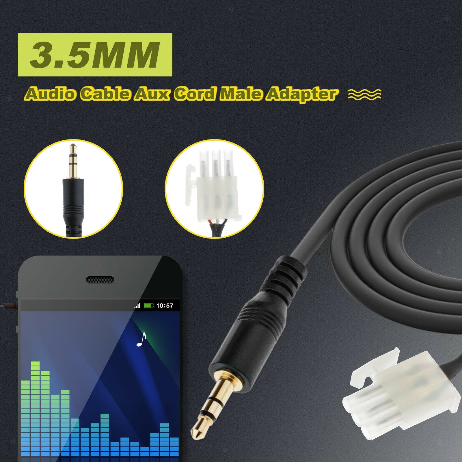 3  .  5mm     Motorcycle     AUX     Audio     Cable     Male     Line     3  -