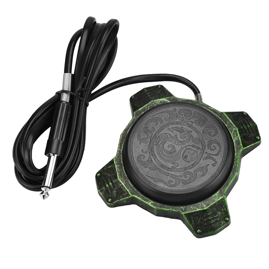 Stainless steel Tattoo Foot Pedal Switch with Cords For Tattoo Power Green