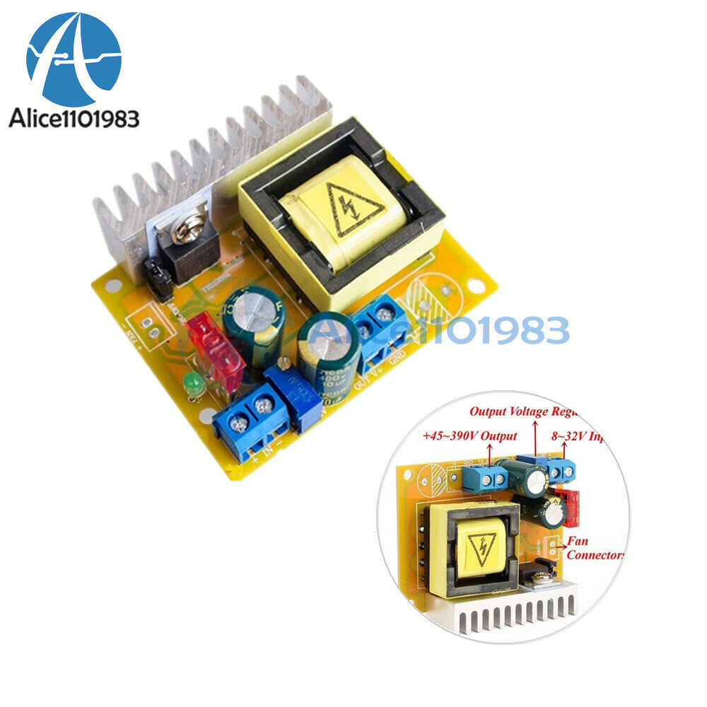 2XDC-DC 8-32V to 45V-390V Step-up Module ZVS High Voltage Capacitor Charge Board