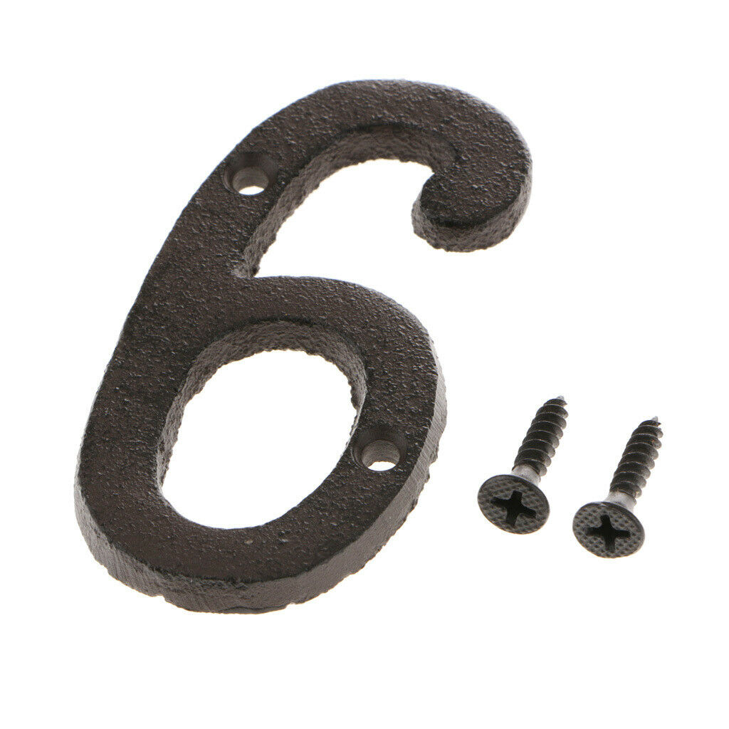 10pcs Digits 0-9 Cast Iron Metal Plate Sign Plaque for House Address Garden