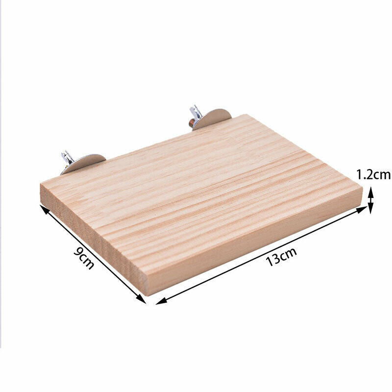 Parrot Bird Standing Platform Wood Square Cage Board Hamster Pet Budgie T.l8