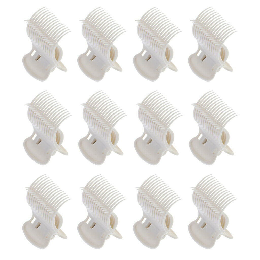 24x Durable Hot Roller Clip Dye Heatproof Curler Clips Clamps Kit Beige