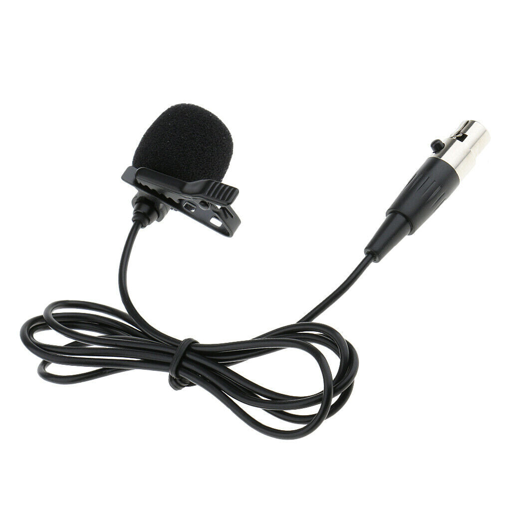 4 Pieces Lavalier Lapel Microphone Mic with Clip 4 Pin XLR Female 1M Clip-on