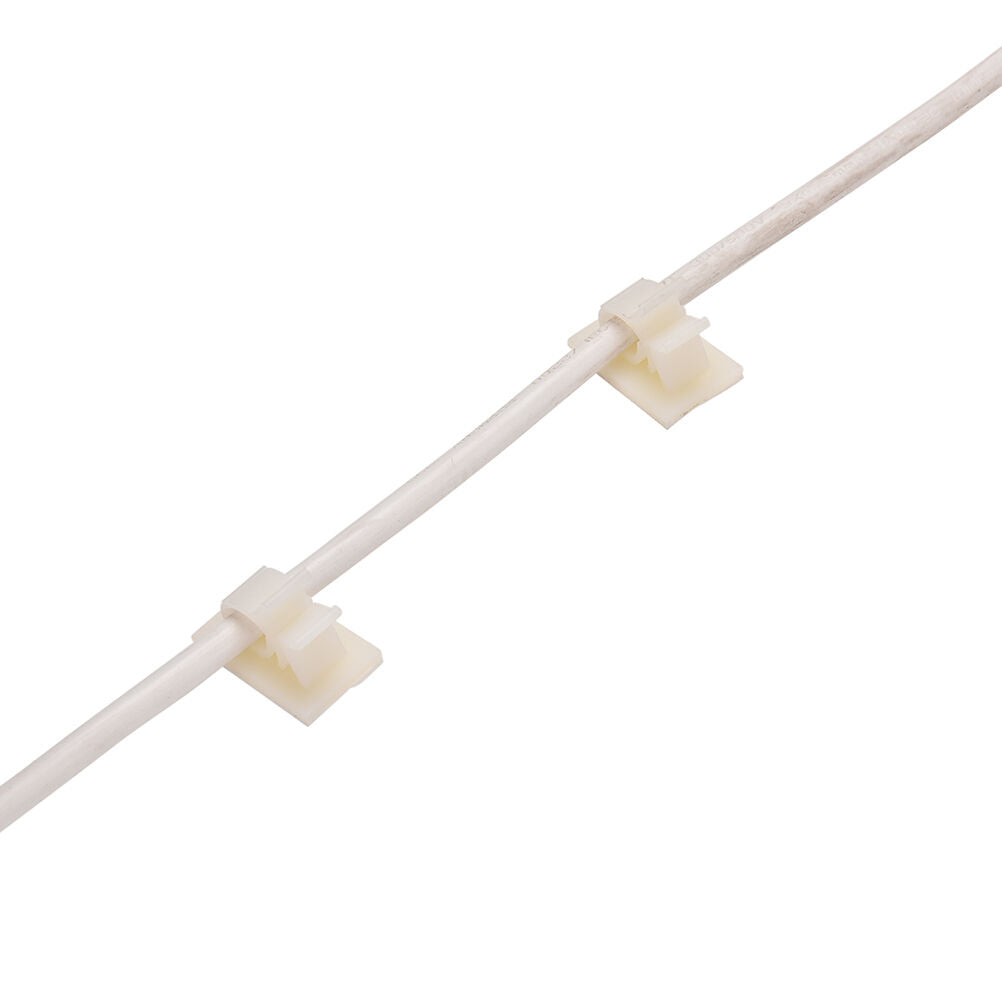 10x Adhesive Backed Nylon Wire Adjustable Cable Clips Clamps Fit White 13.l8