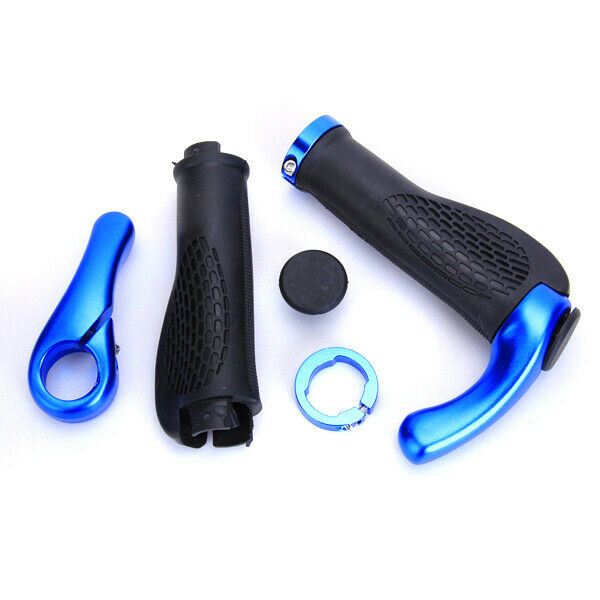 1 Pair Multi-position Bicycle Bike Bar Ends Handlebar Grips (Blue)