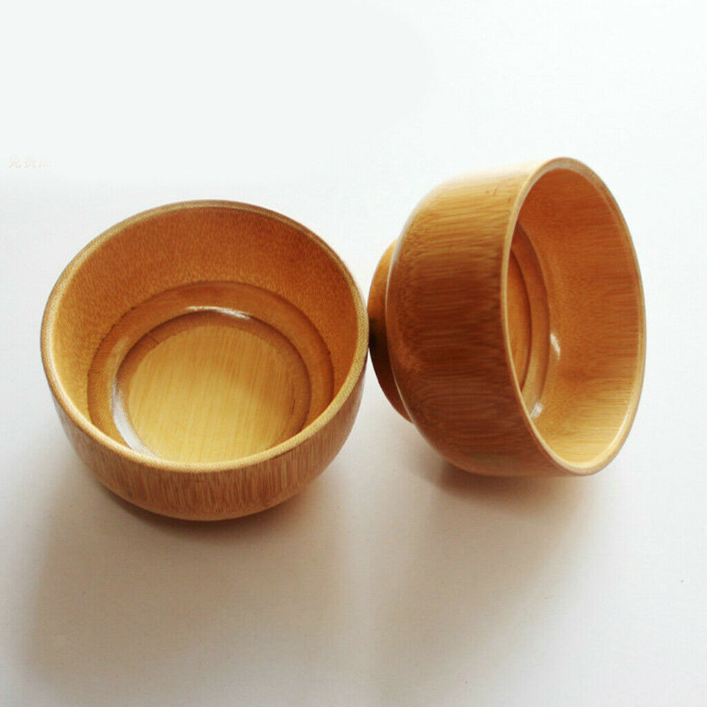 2x Handmade Bamboo Children's Soup Salad Serving Bowl Pasta