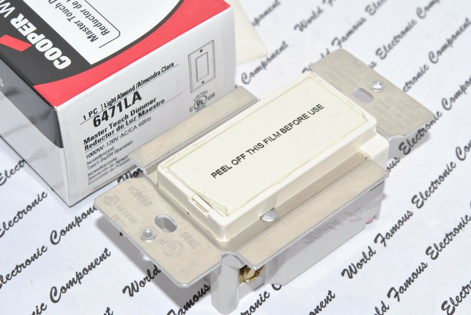 1pcs-COOPER 6471LA Master Touch Dimmer/Switch 1000W 120V AC/CA 60Hz