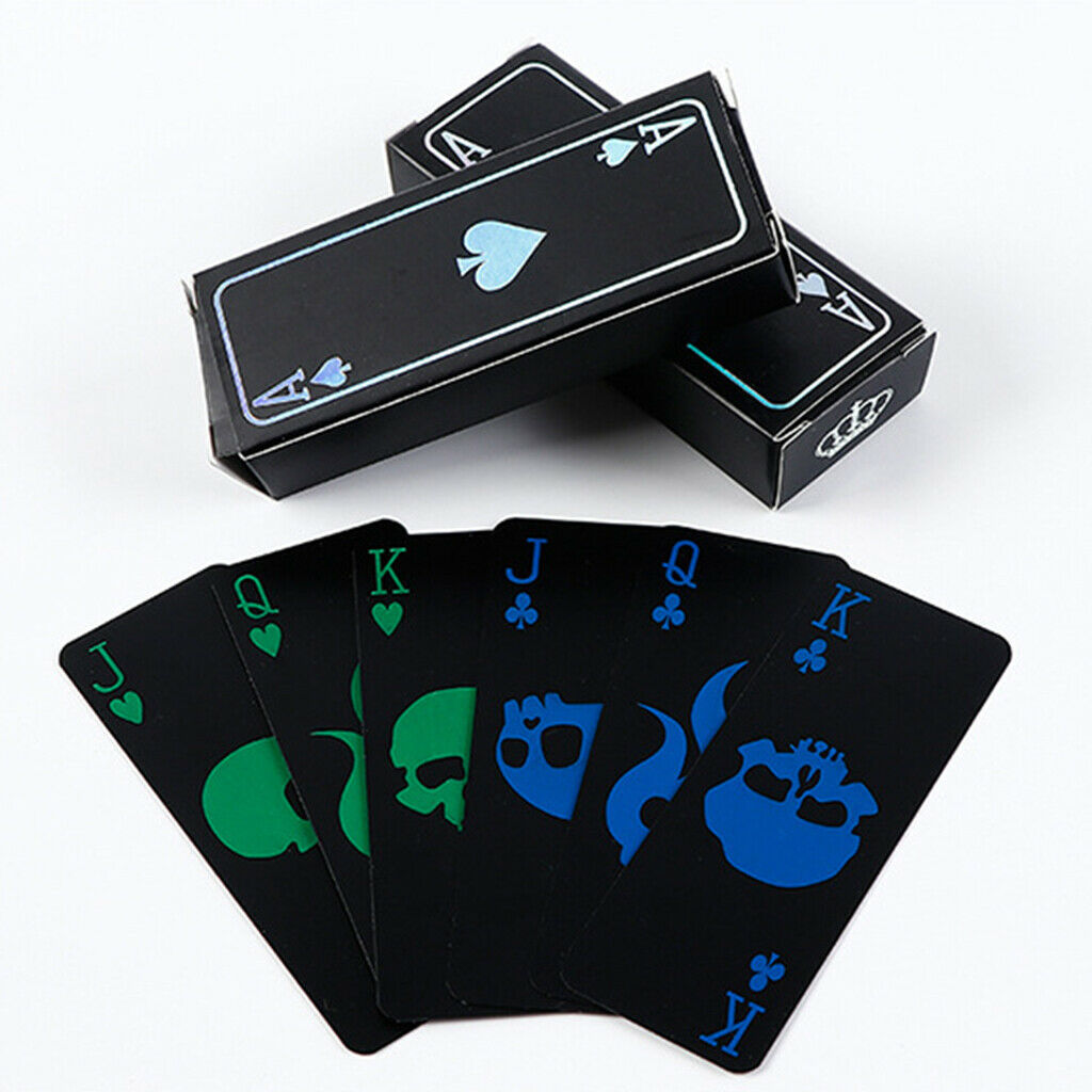 55 Cards/Deck New Creative Waterproof Black Matte Playing Cards Card Games