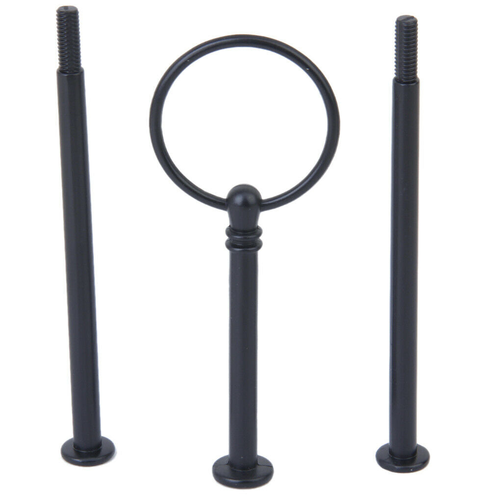Metal Cake Plate Stand 3-Tier   Style Handle Fittings Hardware Tool Black Hot