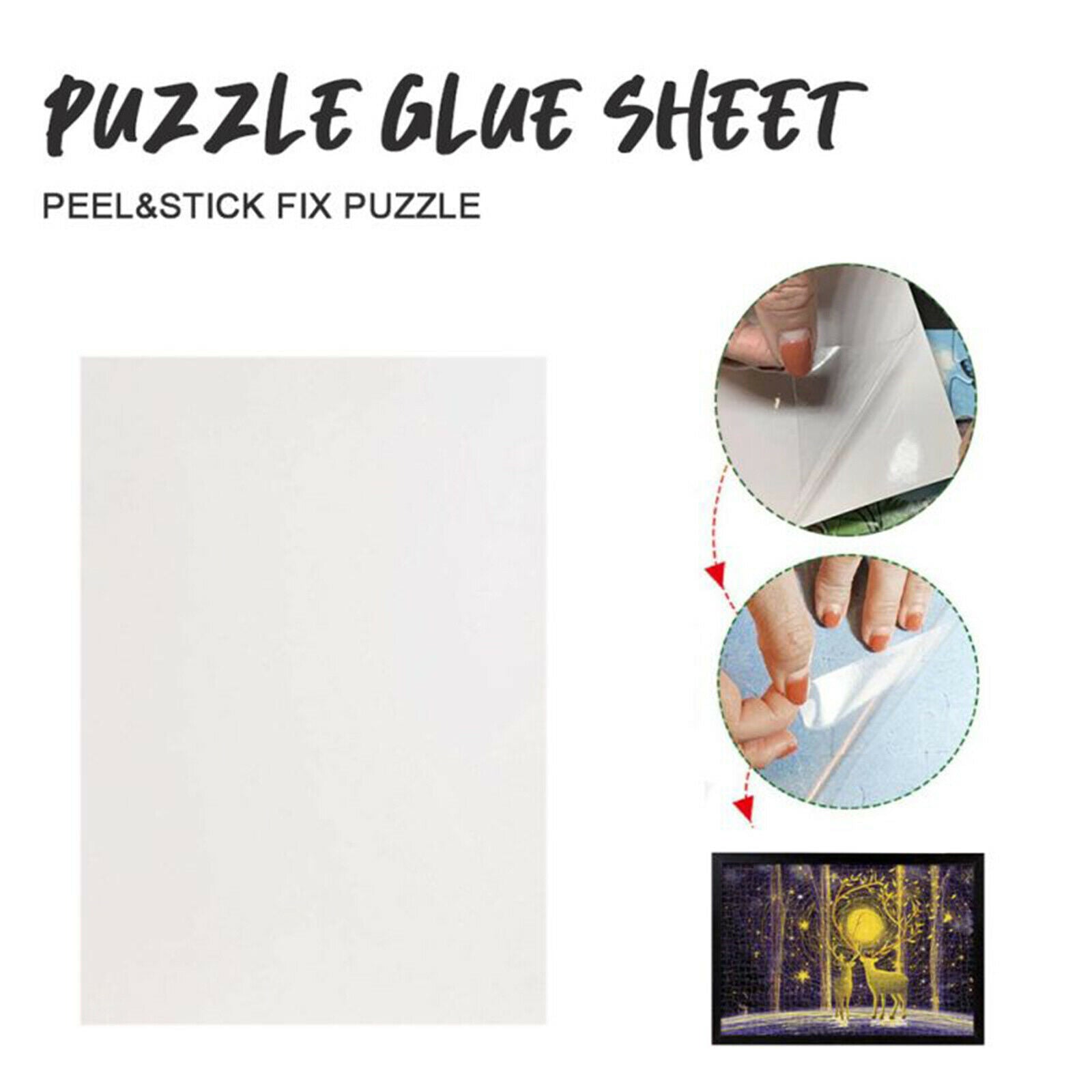 8x Clear Puzzle Glue Sheets Jigsaw Saver Puzzles Backing Gluing Sheet Paper