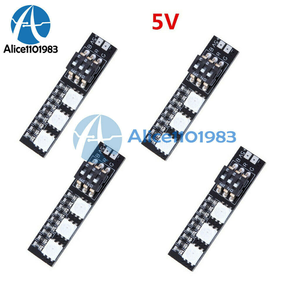 4PCS 3-LED RGB 5050 Light Lamp Board 5V 3S 4S 7 Colors Switch for RC QAV250 FPV