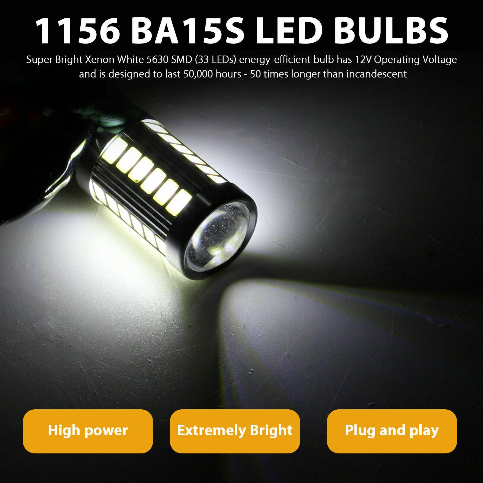 4x Super White 1156 33-SMD 6000K LED Interior Light Camper Trailer RV Bulbs 12V