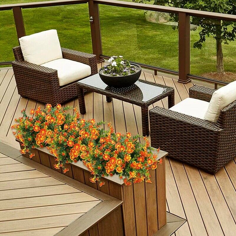 6 Pack Artificial Flowers for Outdoors,Winter Color Resistant Boxwood ShrubsS3S1
