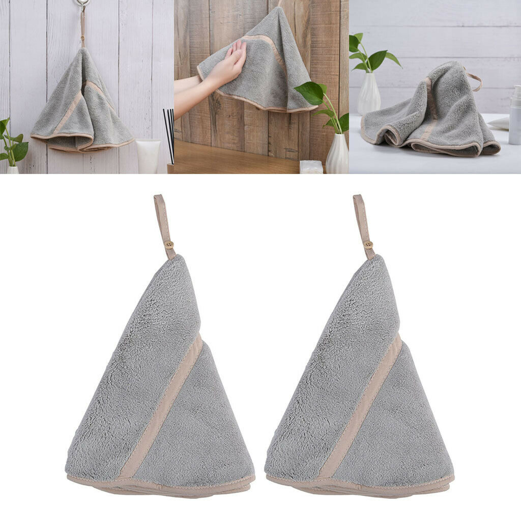 2pcs Hand Towels Soft Thicken Quick Dry Washcloth Hanky Highly Absorbent