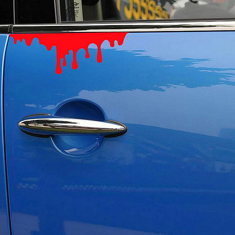 1 X Red Blood Car Stickers Reflective Car Decals Light Bumper Body Sticke.l8