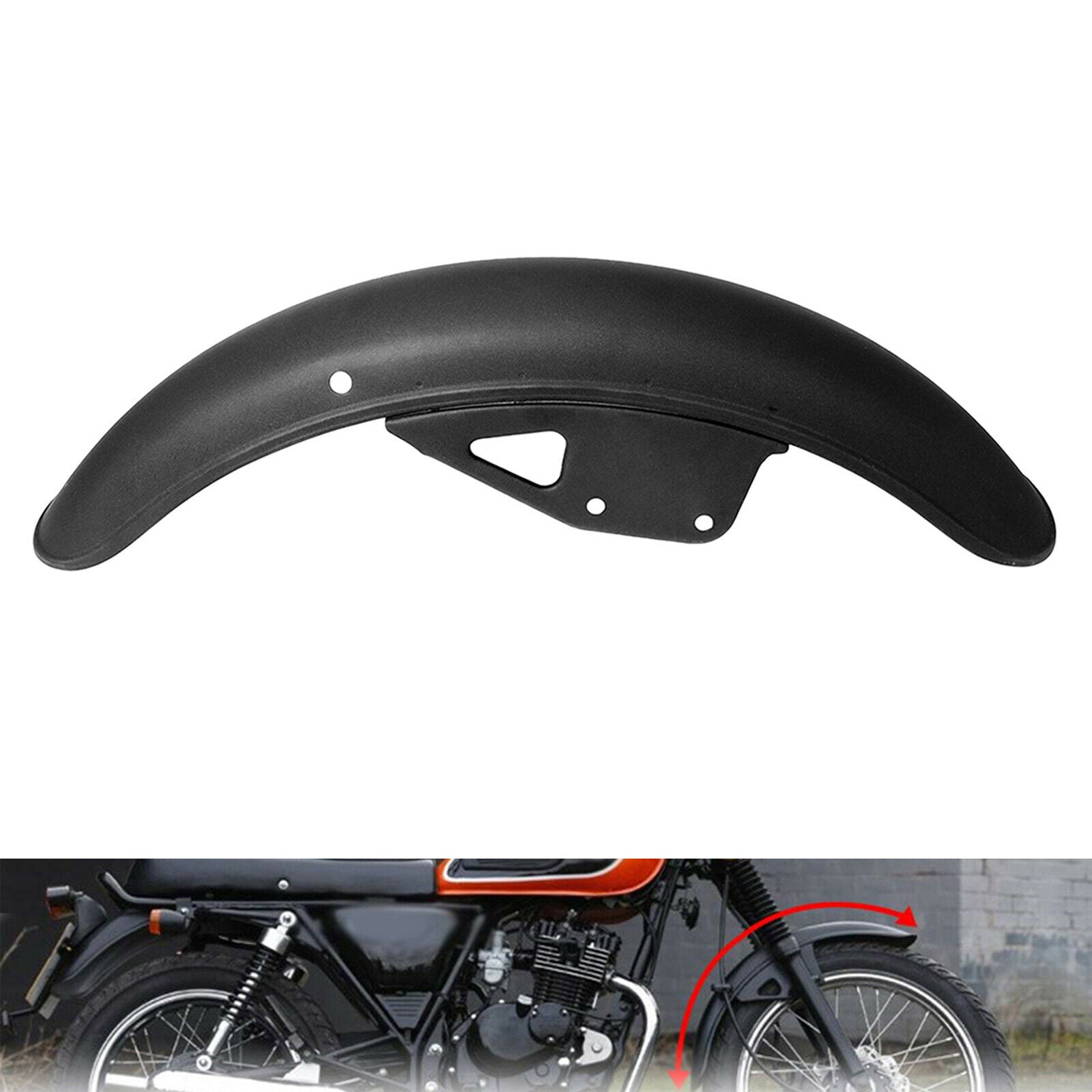 Motorcycle Front Fender Mud Flap Sand Guard Cover for Suzuki GN125 Black