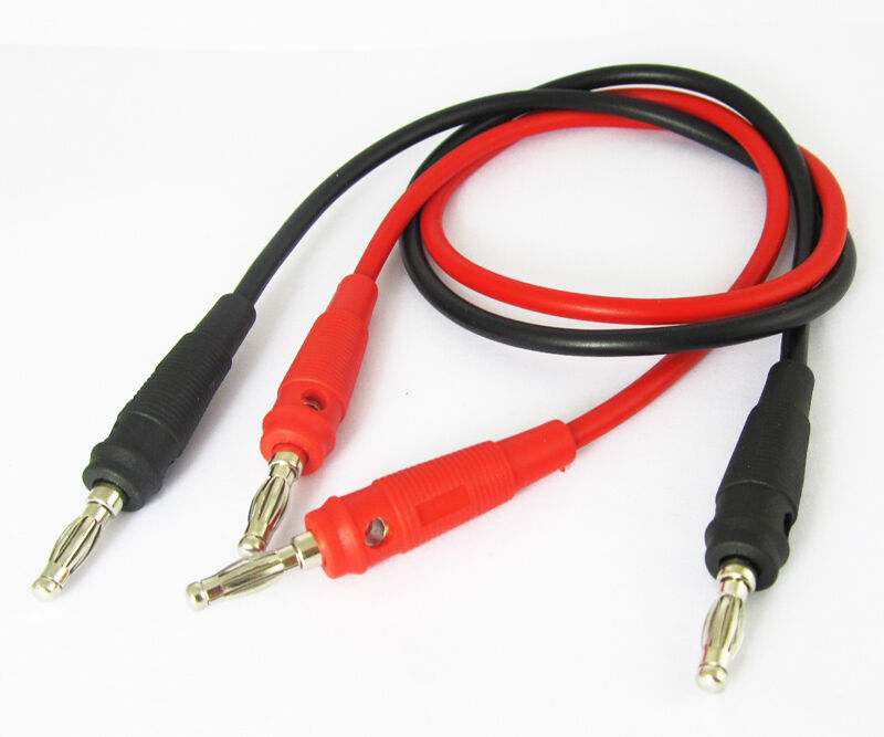 3 sets 2 Color Silicone Test Cable 4mm Banana Plug to Banana Male Female 0.5M