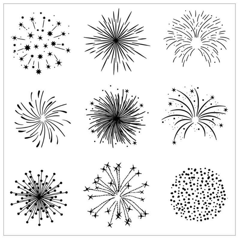 Beautiful Firework DIY Silicone Clear Stamp Cling Seal Scrapbook Embossing Album