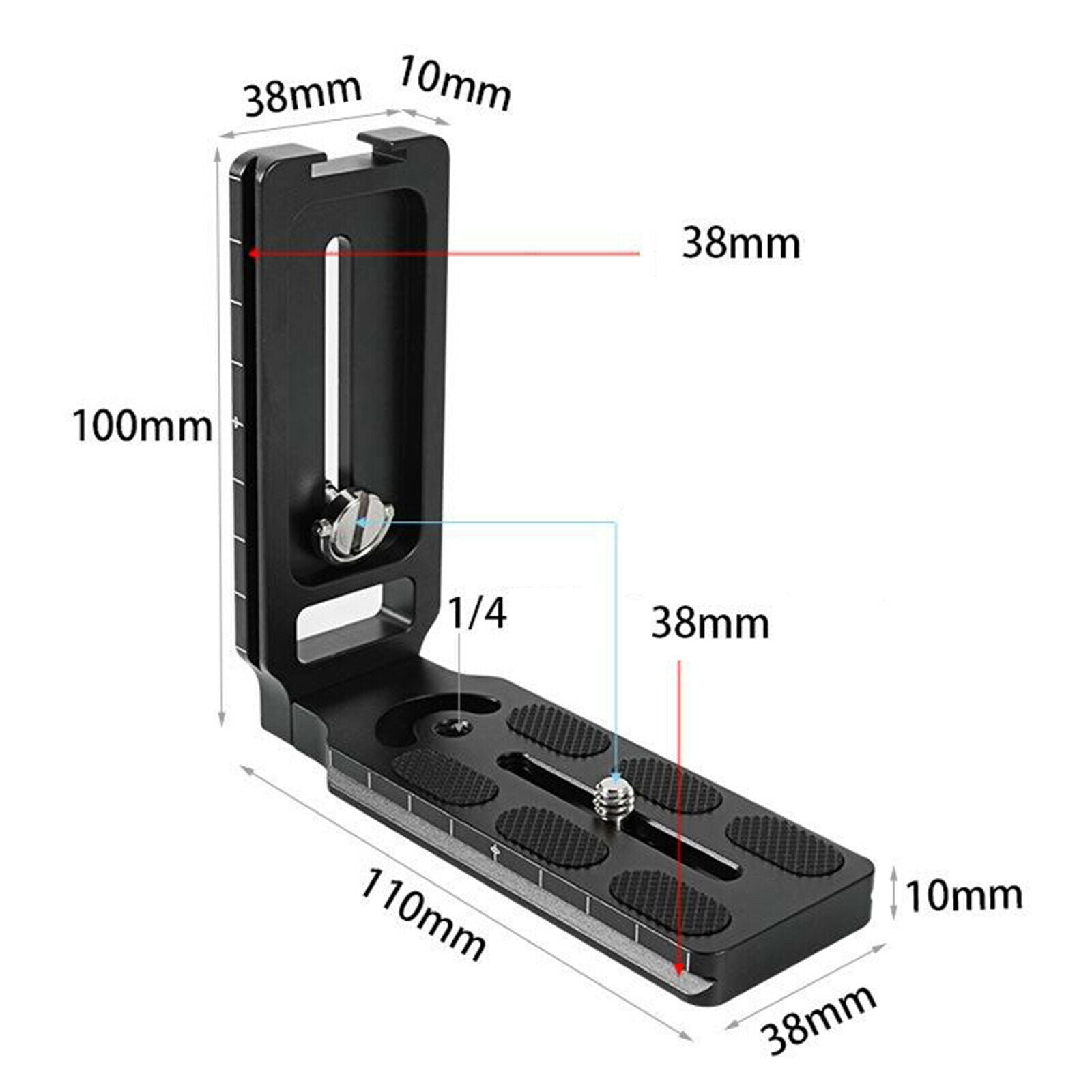 Universal L Shape Bracket Quick Release Plate Desktop Stand Holder Adapter