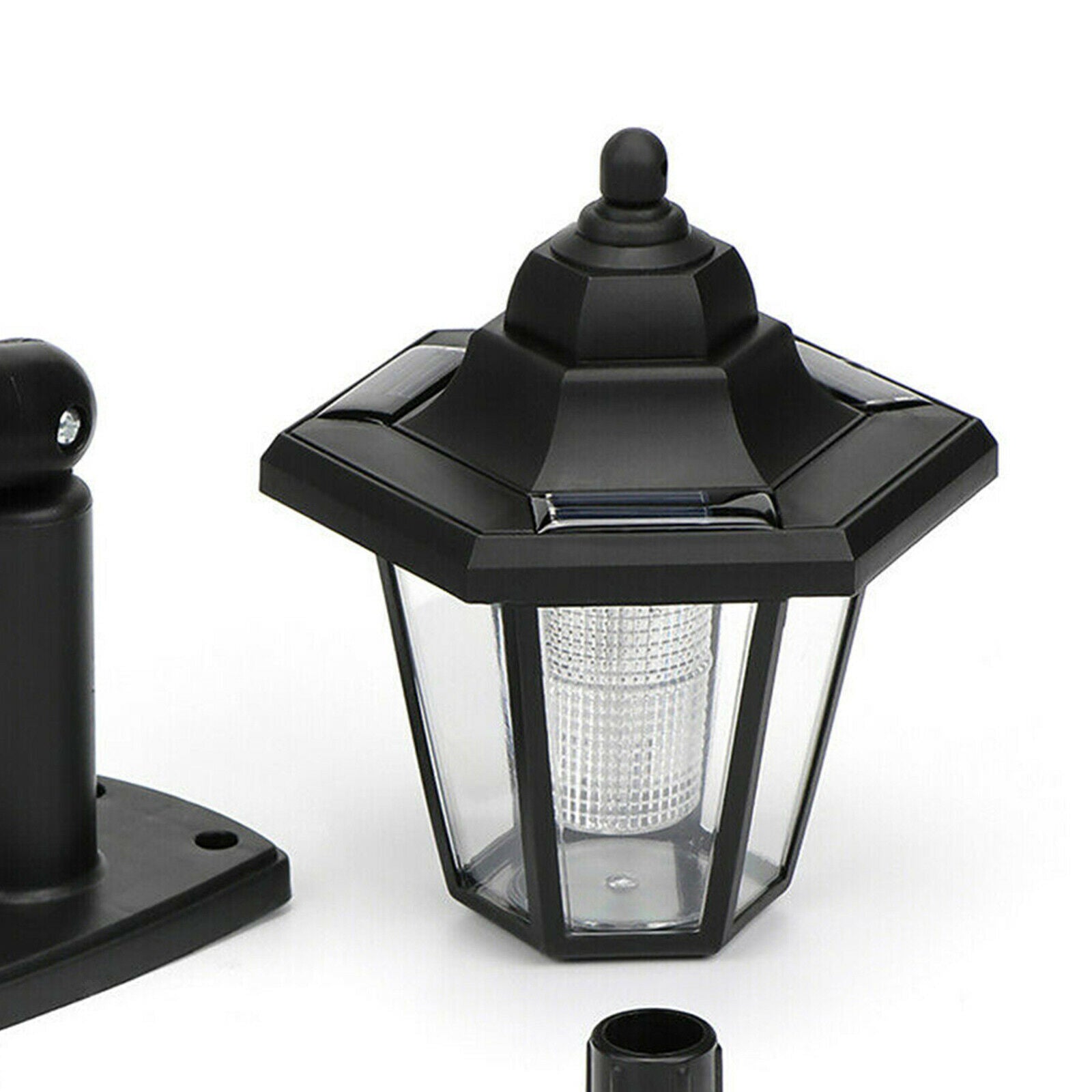 Solar Hex Wall Lights Light Sensor Decoration Garden Porch Fence Sconce Lamp