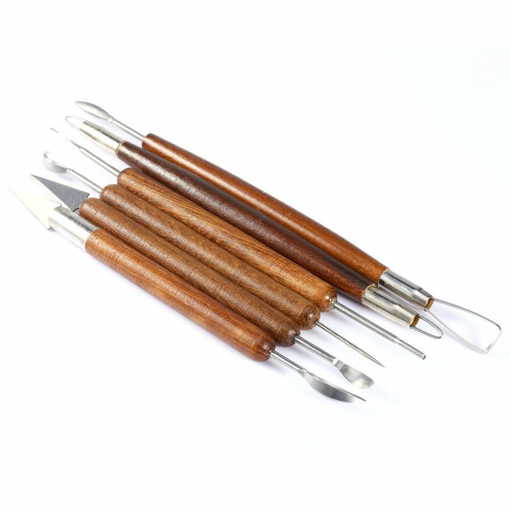 6pcs Clay Sculpting Set Wax Carving Pottery Tools Shapers Polymer Modeling New