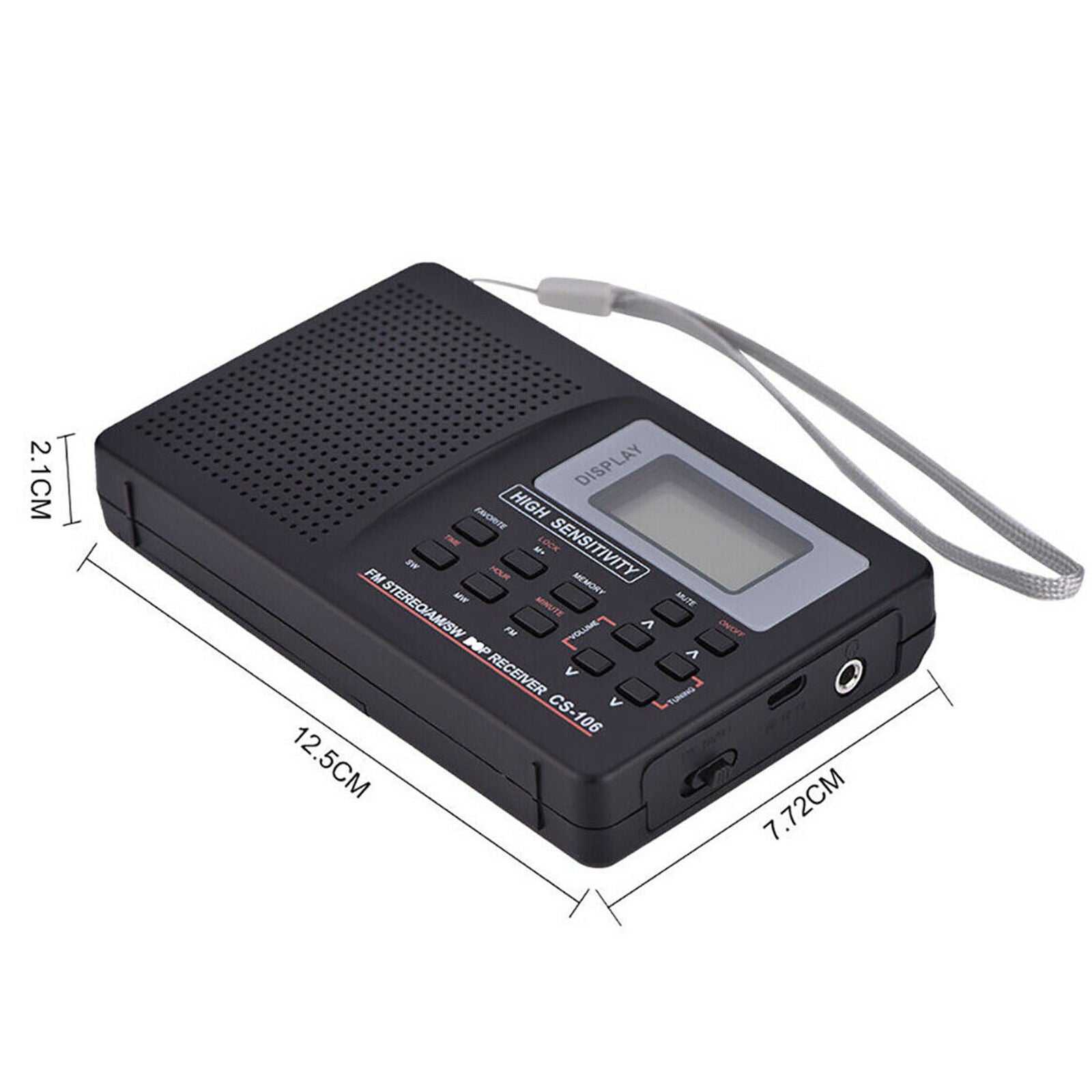 Portable Full Band Stereo FM/MW/SW/LW Radio Receiver Digital Sound + Alarm