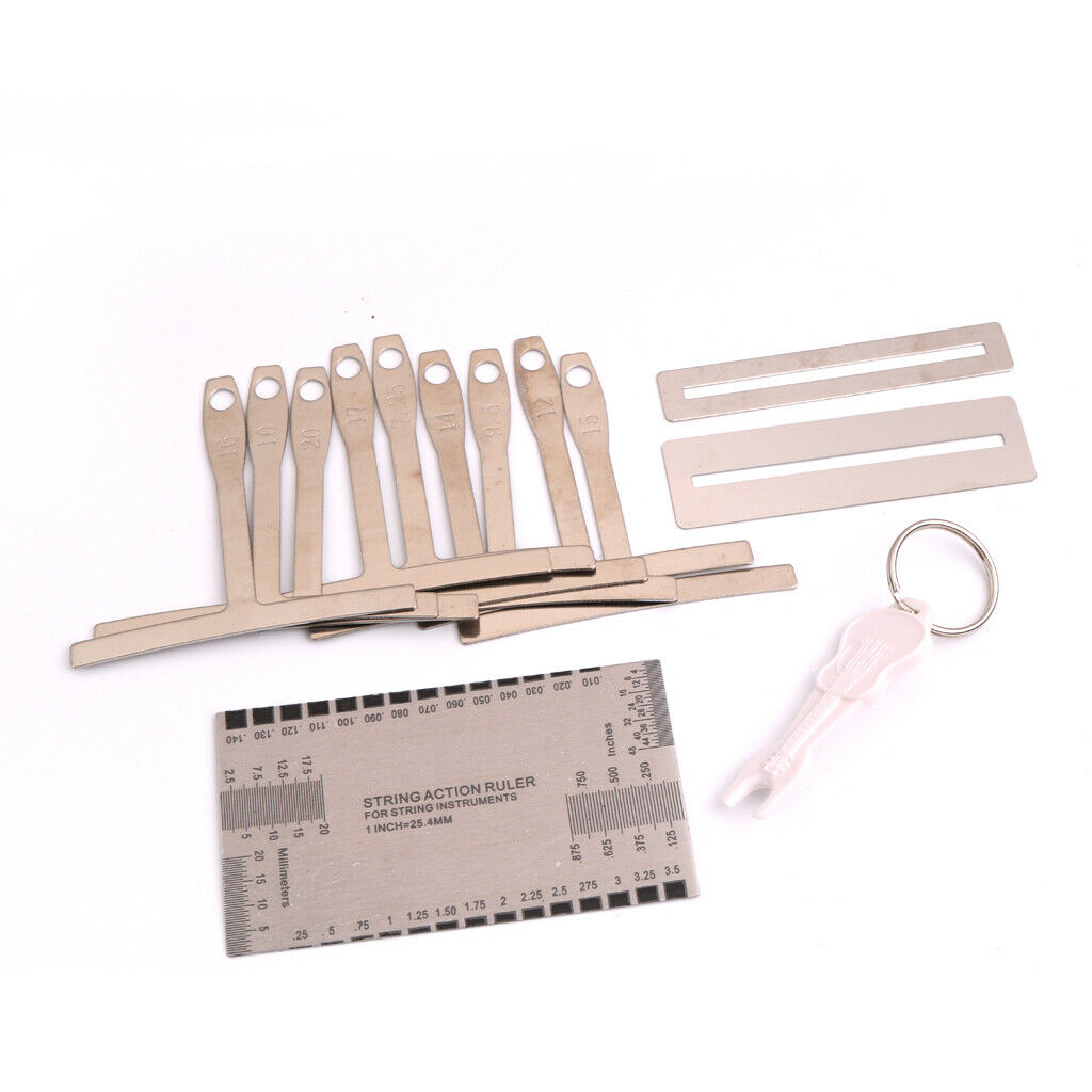 9pcs Stainless Steel Understring Radius Gauge+String Action Gauge+Fret Guard