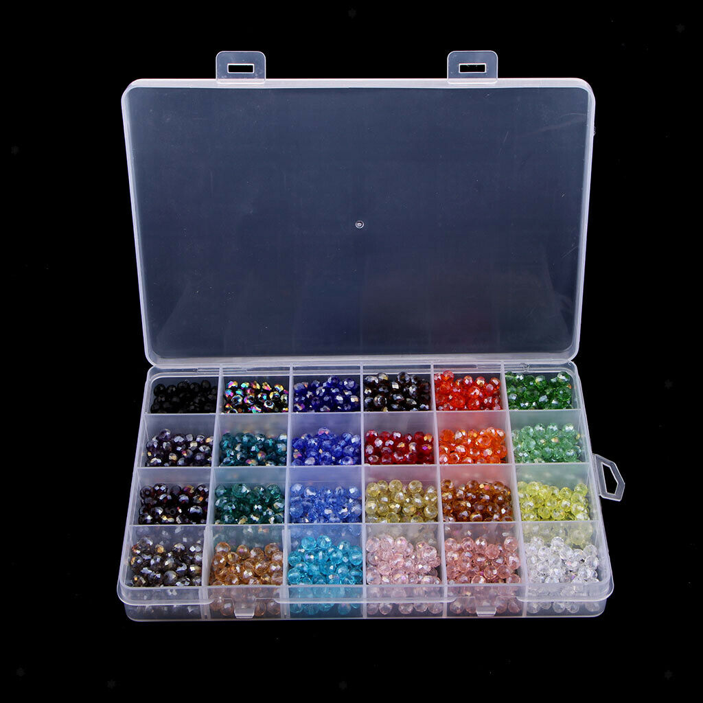 1200PCS/Box Crystal Glass Beads Rondelle Faceted Loose Spacers Beads 6mm Making