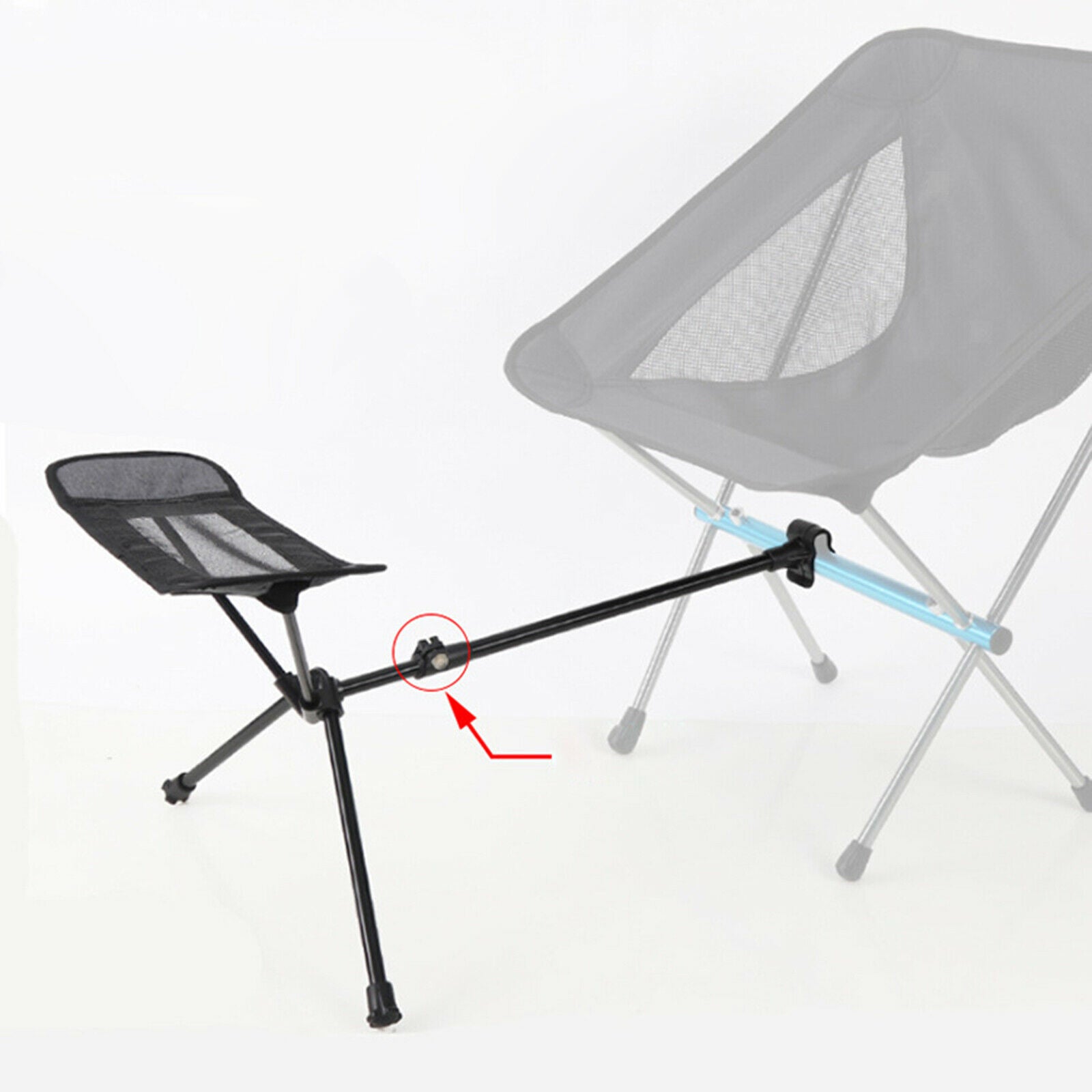 2x Portable Folding Chair Footrest Aluminum Alloy Footstool Seat Foot Rest