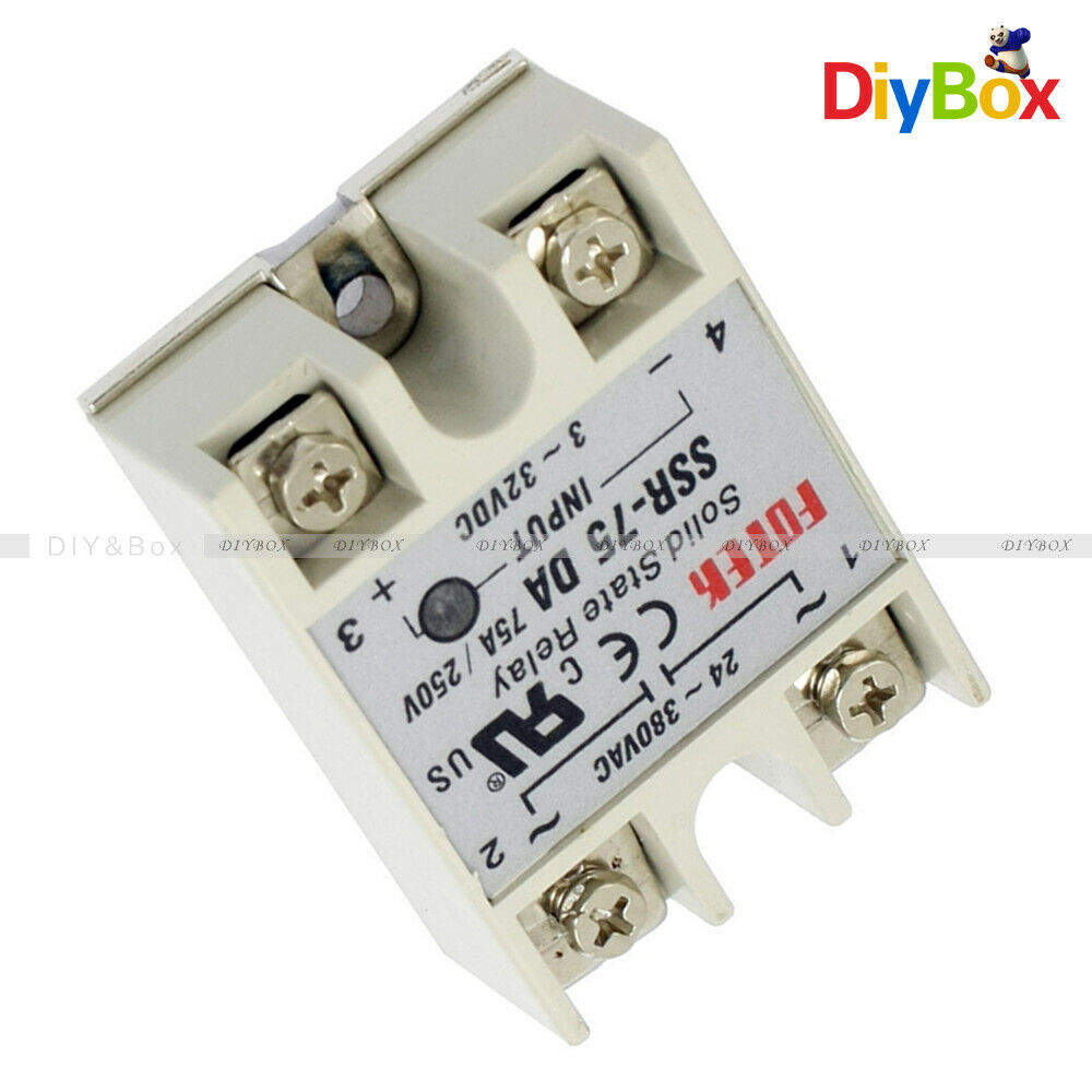 SSR-75DA Solid State Relay 75A 24V-380V 250V Module 3-32V DC To AC