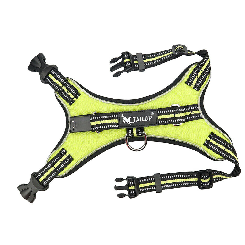 LED Dog Puppy Luminous Harness Soft Reflective Breathable Vest  Green XXL