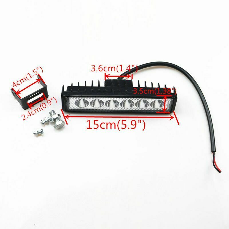 12V 18W 6" Led Work Light Bar Flood Driving Fog Lamp Offroad Car SUV Truck ATV