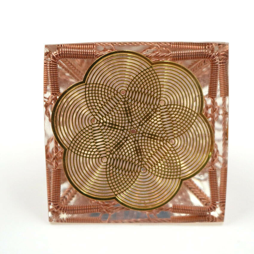 Orgone Energy Generator Healing Reiki Pyramid Copper Coil Home Office Ornament