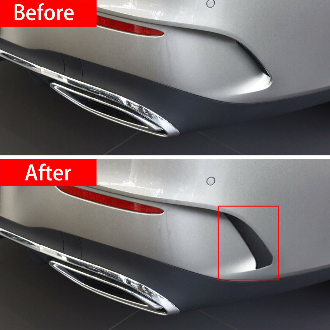 Rear Bumper Side Canards Splitter Fins Body Spoiler fit for Benz CLA250 CLA35