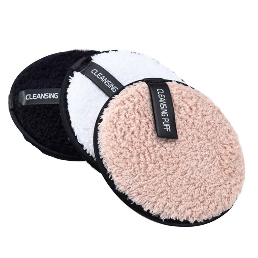 Reusable Round Microfiber Cloth Pads Sponge Makeup Remover Puff Towel Face