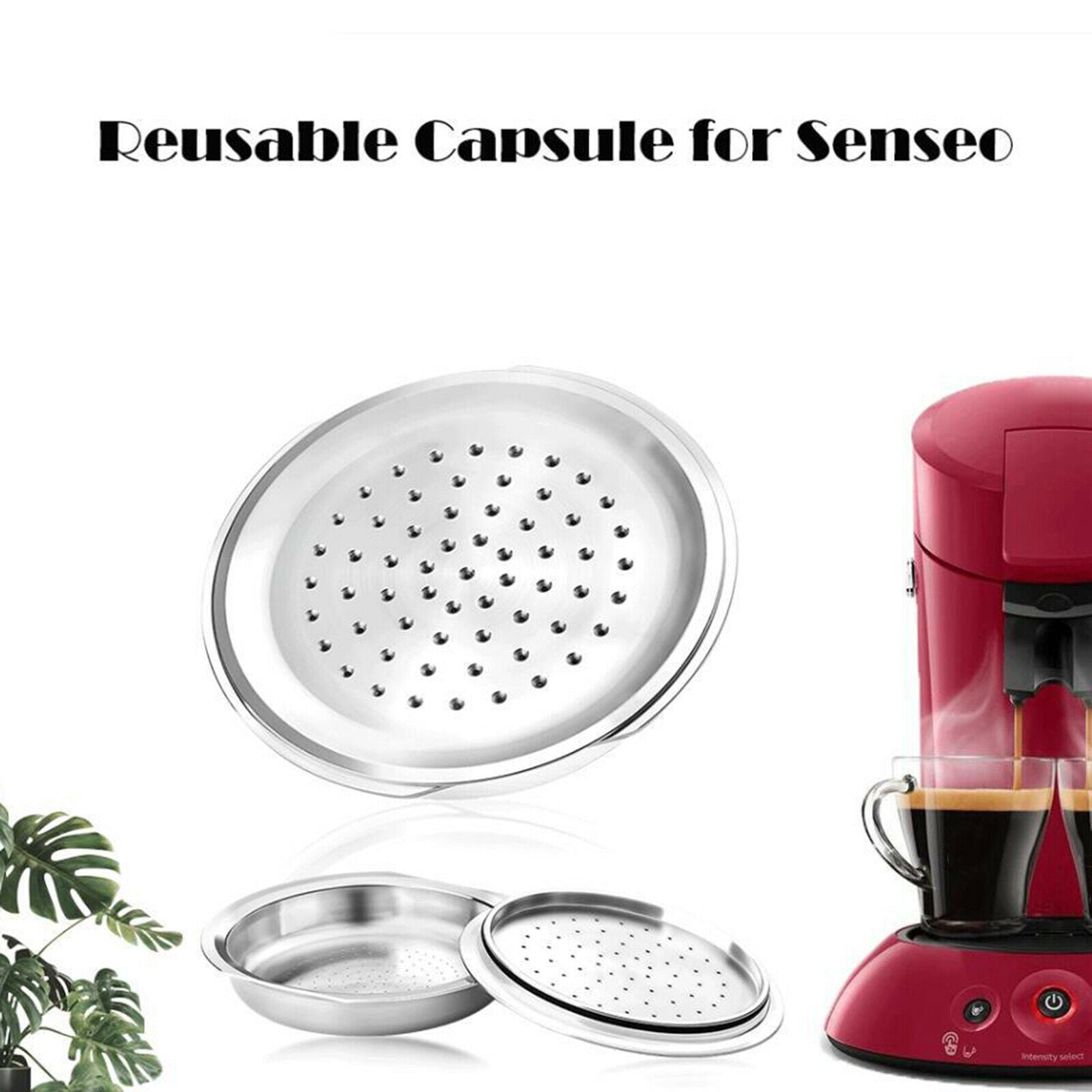 Coffee Capsules Cup Stainless Steel Nespresso Pods Compatible with Senseo