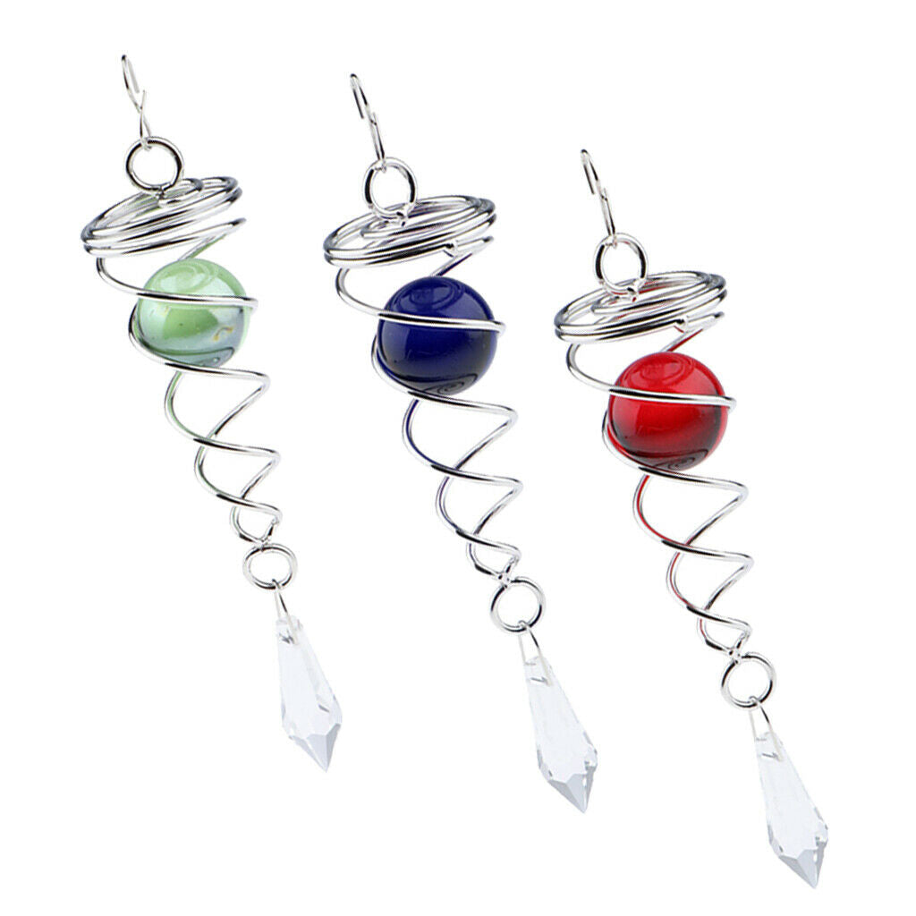 3PCS Crystal Spiral Twisters Wind Twisters Spinner Indoor Outdoor