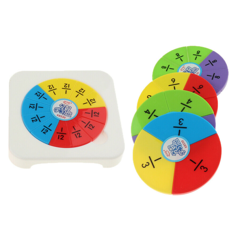 126pcs Plastic Fraction Circles Kit Trivial Pursuit Mathematics Game Pieces for