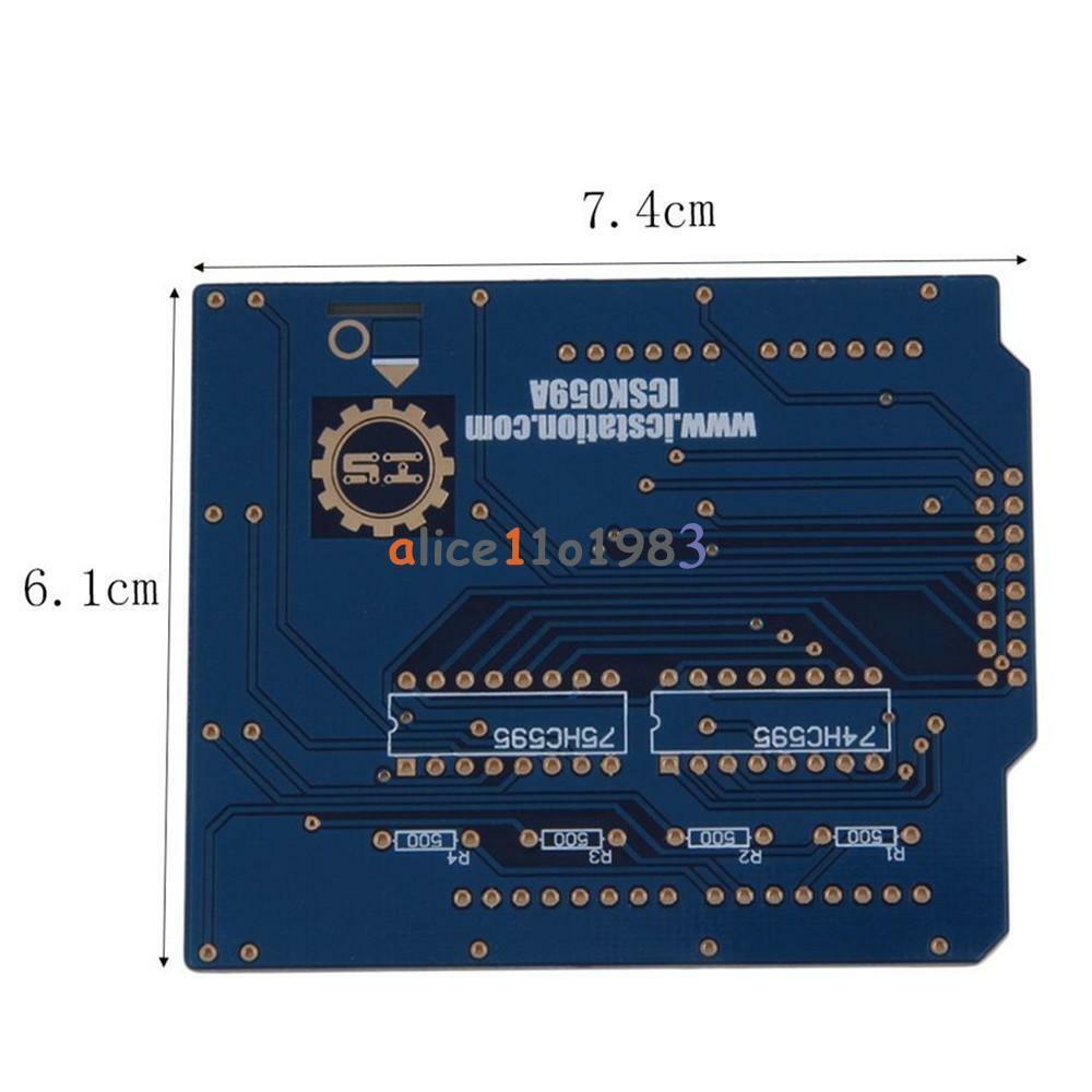Red 4X4X4 Light Cube Kit Arduino uno shield LED Precise DIY Kit