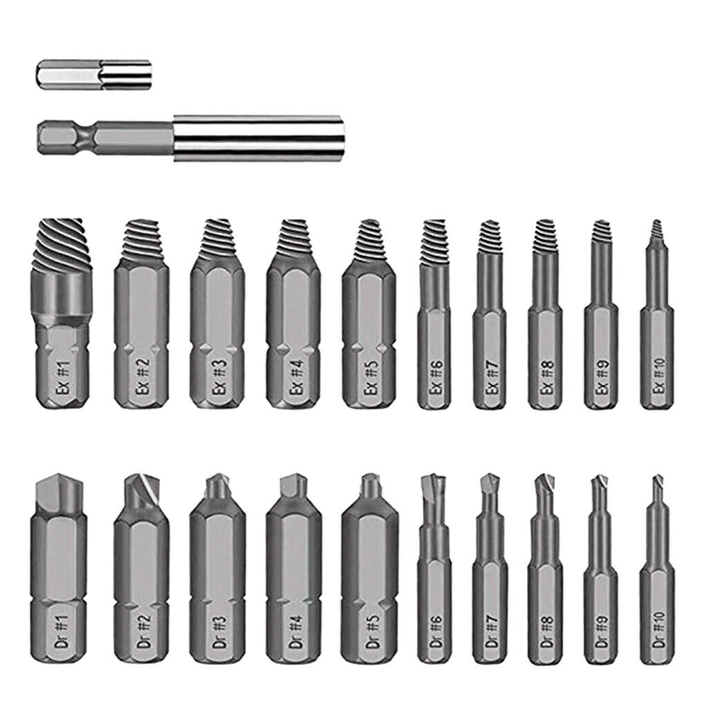22xDamaged Screw Remover Set  Extractor Drill Bits Broken Bolt Stripped