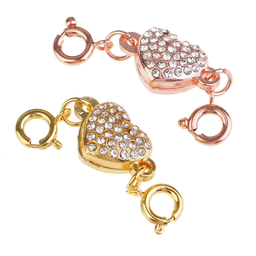2 Sets Heart Shape Magnetic Clasp Buckle Link Locks for DIY Jewelry Connect