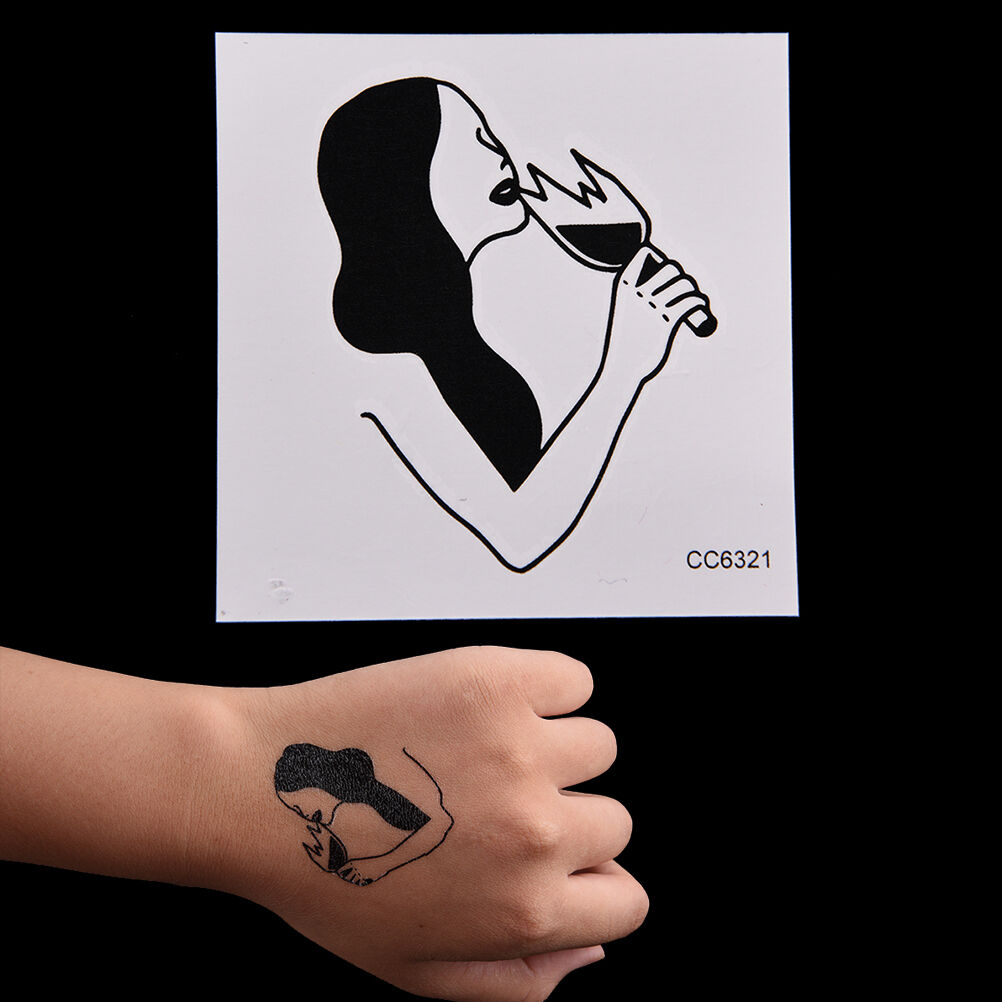 1XMakeup Drinking Women Tattoo Arm Body Art Waterproof Temporary Tattoo Stick-BD