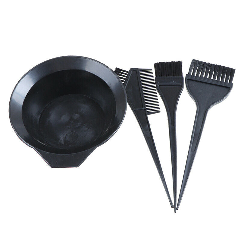 4Pcs Hair Color Dye Bowl Comb Brushes Tool Kit Set Tint Coloring Dye Bowl.l8