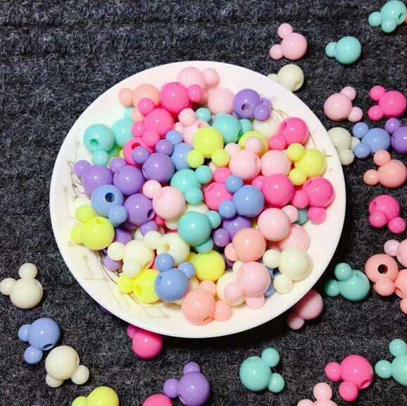 50X Mixed Mickey acrylic bead DIY pacifier chain children Jewelry accessory 15mm